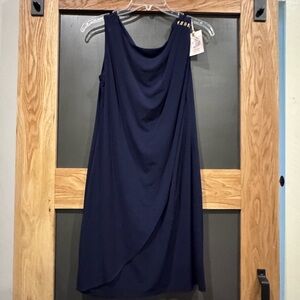 Jessica Simpson Navy Sleeveless Draped Dress | NWT